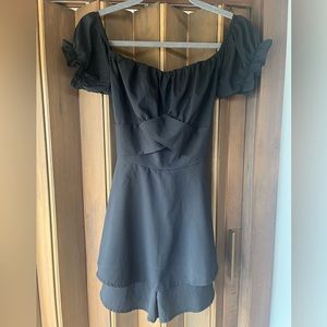 Romper size small black with cute tie around waist